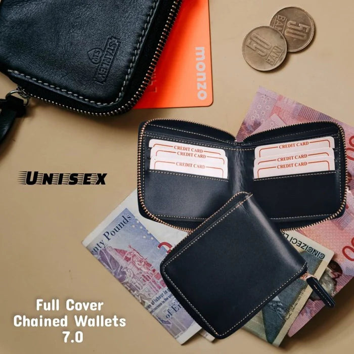 Personalized Unisex Zip around Wallet 7.0