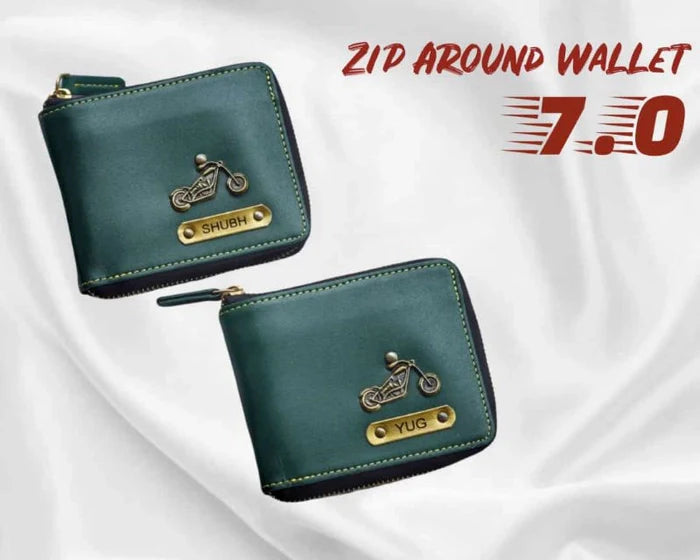 Personalized Unisex Zip around Wallet 7.0