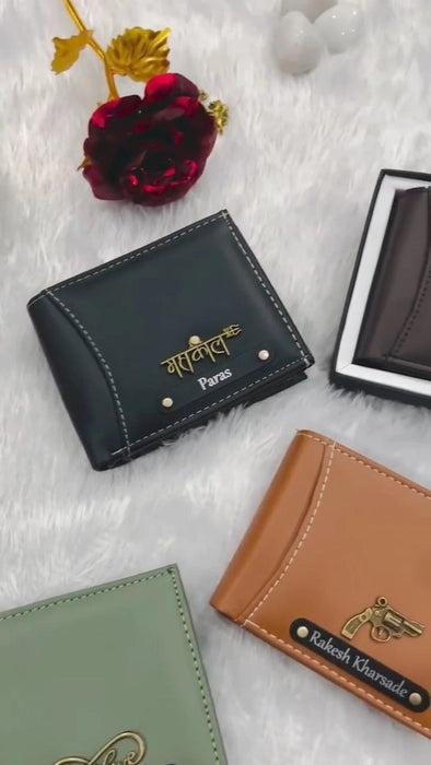 Supreme wallet customised black metal name plate